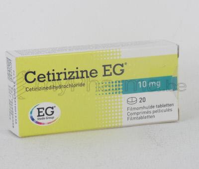 CETIRIZINE EG 10 MG 20 TABL  (geneesmiddel)