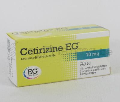 CETIRIZINE EG 10 MG  50 TABL  (geneesmiddel)