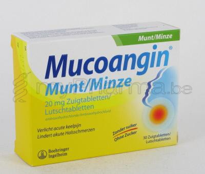 MUCOANGIN MUNT 20 MG 30 ZUIGTABL (geneesmiddel)